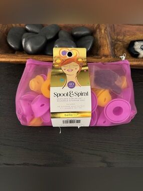 Spool & Spiral Heatless Curlers - Pink & Orange Set (40 pc)